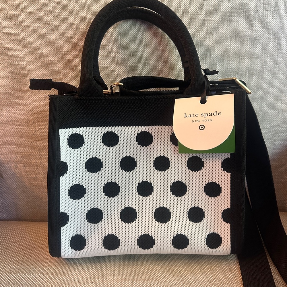 Kate Spade Black and White Mini Polka Dot Bag